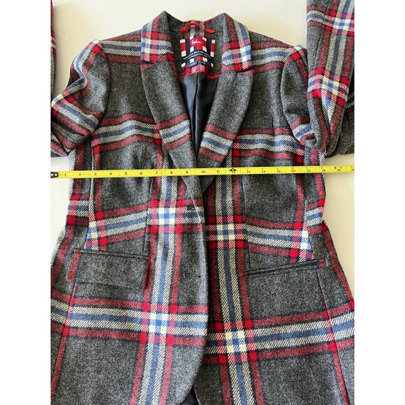Boden British Tweed Gray Plaid 100% Wool Blazer 12 Reg - Picture 8 of 8